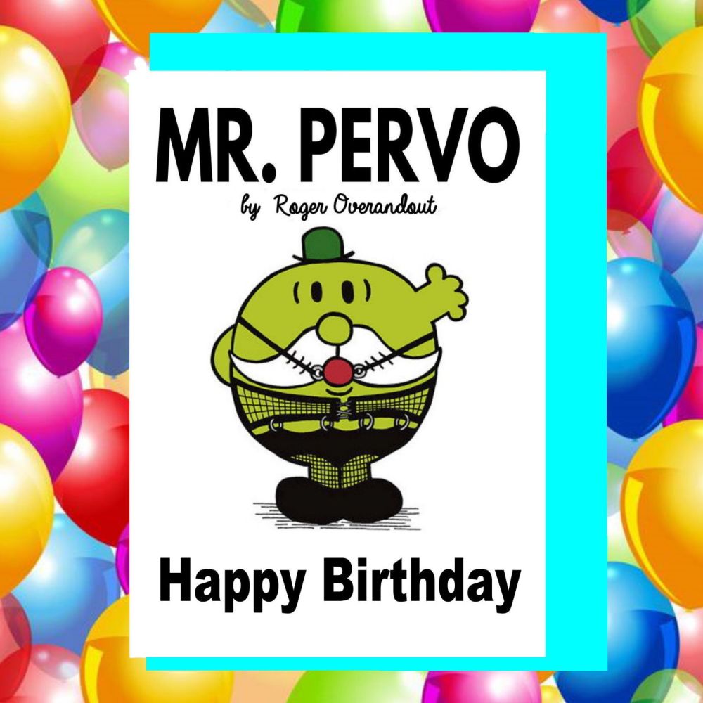 Mr Men Pervo Birthday Card