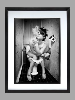 Woman on Toilet Poster