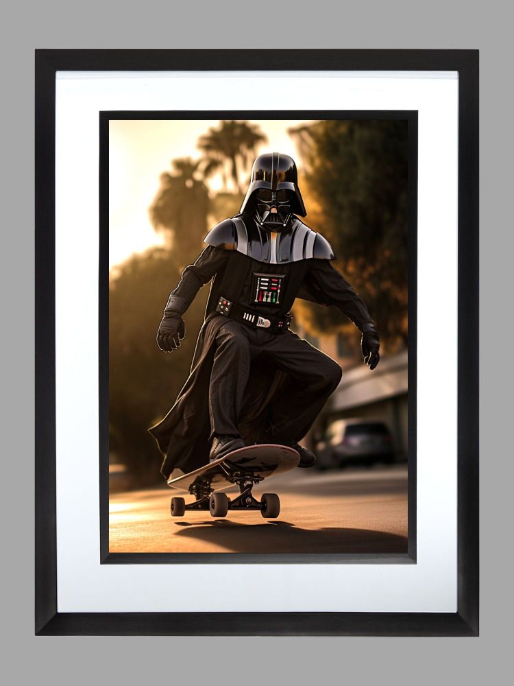 Darth Vader Skateboard Poster Print