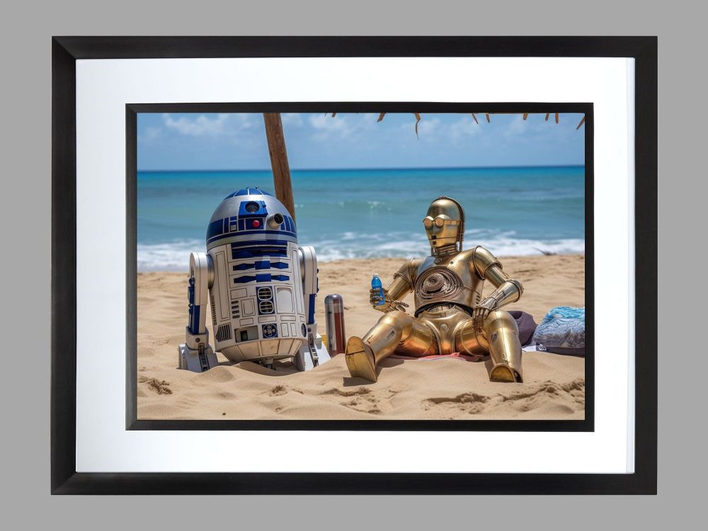 C3PO R2D2 Holiday Poster Print