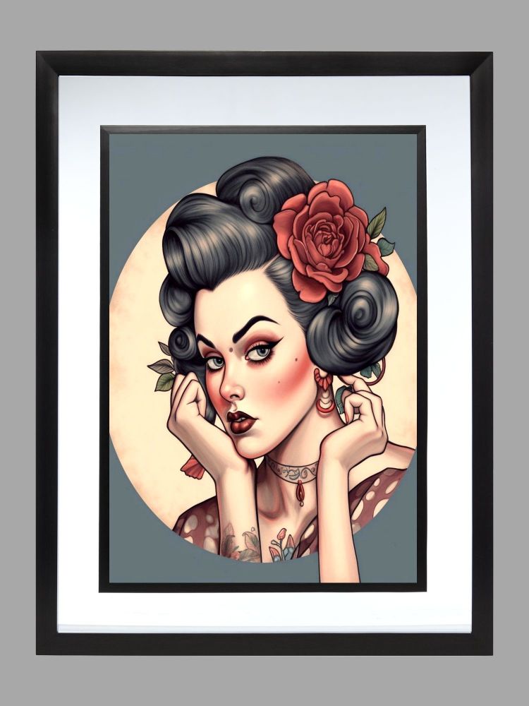 50s Style Woman Poster Print