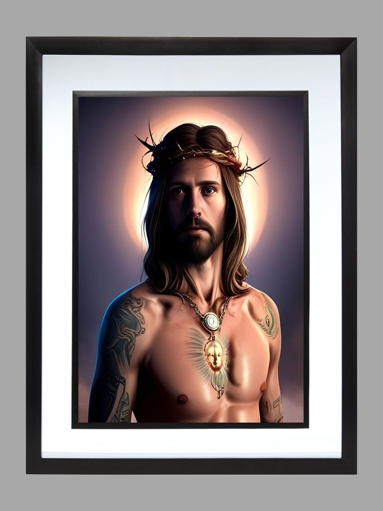 Jesus Tattoos Poster Print