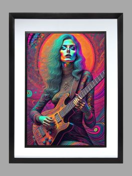 Abstract Guitar Woman Poster
