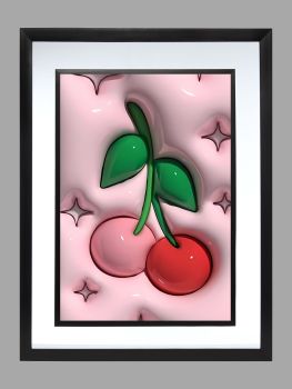 Marshmallow Cherries Poster
