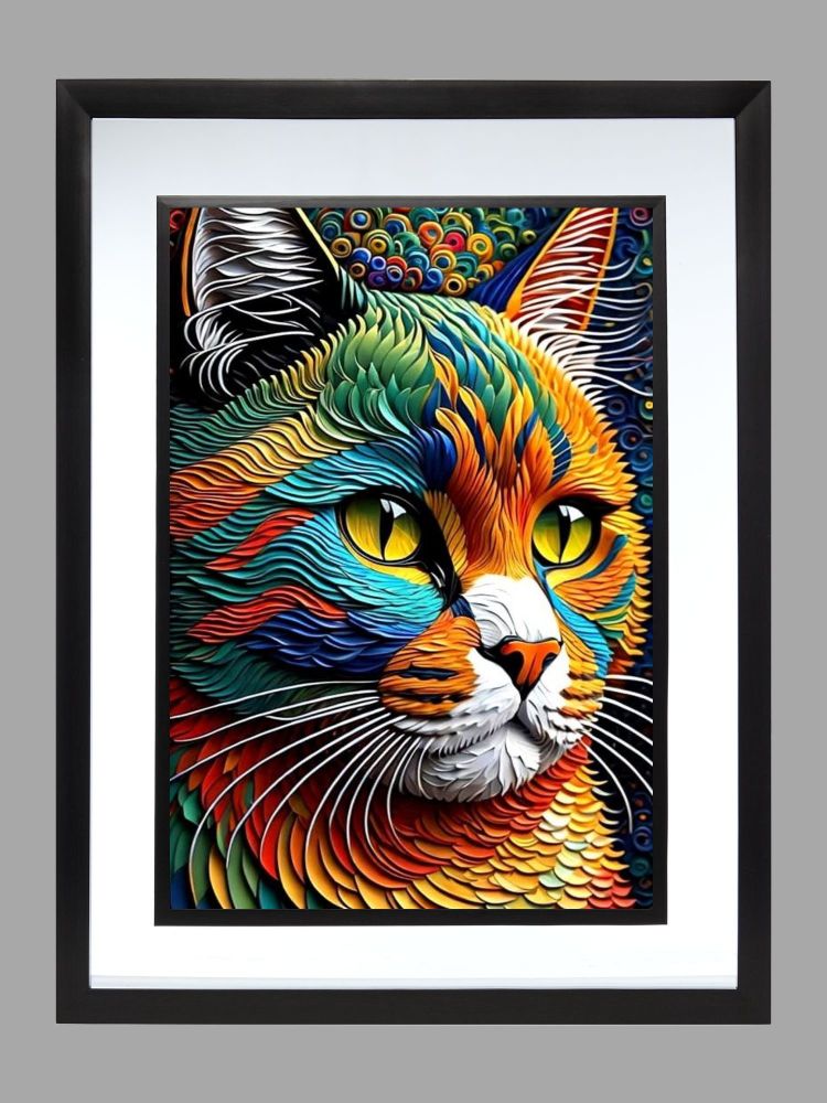 Cat Paper Art Poster Print