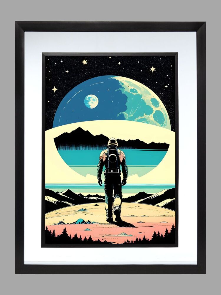 50's Style Space Print Poster