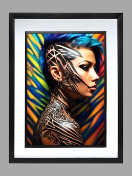 Tribal Tattoo Woman Poster