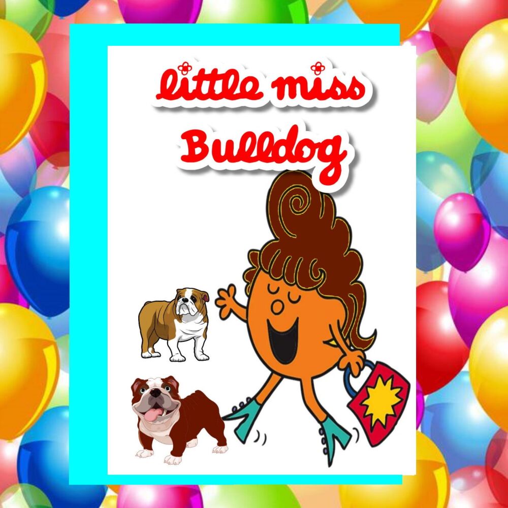 Little Miss Bulldog Birthday Card
