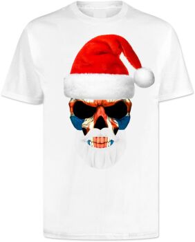 Christmas Skull Union Jack T Shirt