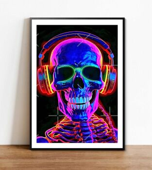 Headphones Skull Poster