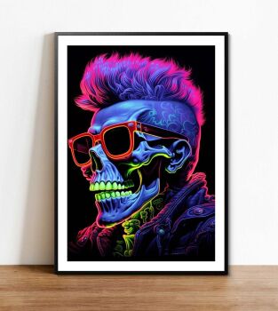 Neon Skull Poster