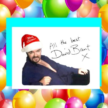 David Brent The Office Christmas Card