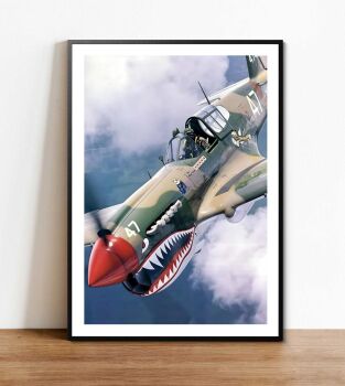 WW2 Aircraft P40 Mustang Poster