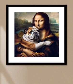 Bulldog Mona Lisa Poster