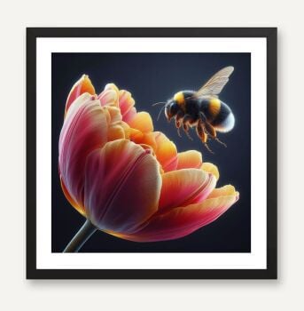 Bumble Bee Flower Poster