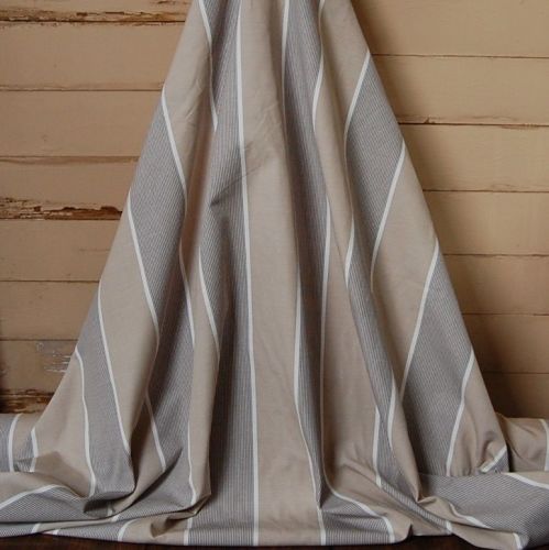 End Roll 6 5 Metres Linen Union Striped Curtain Fabric 065c