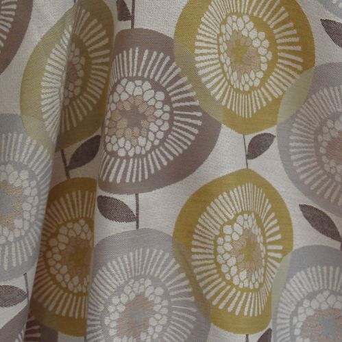 8 Metre Roll Deal Retro Style Woven Curtain Fabric In Mustard