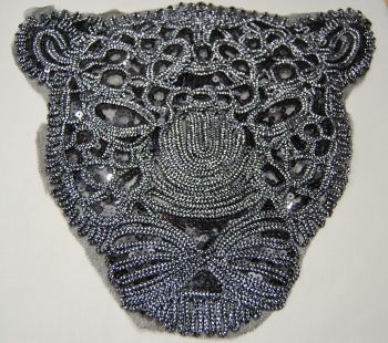 LARGE BLACK PANTHER SEQUINED EMBELLISHMENT, SEW ON.