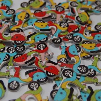 MIXED PACK OF 10 MOPED BUTTONS, 2 HOLE.