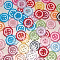 PACK OF 50 RESIN MIXED COLOUR BUTTONS, 13MM - 4 HOLE.