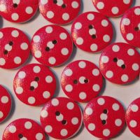 PACK OF 10 DEEP CERISE PINK POLKA DOT RESIN BUTTONS, 20MM - 2 HOLE.