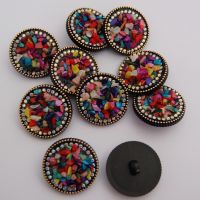 30 MM BEADED FEATURE BUTTON, SOLD INDIVIDUALLY.