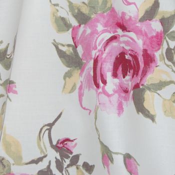 100% PANAMA COTTON BY THE DESIGN STUDIO, GARDEN ROSE IN CERISE.