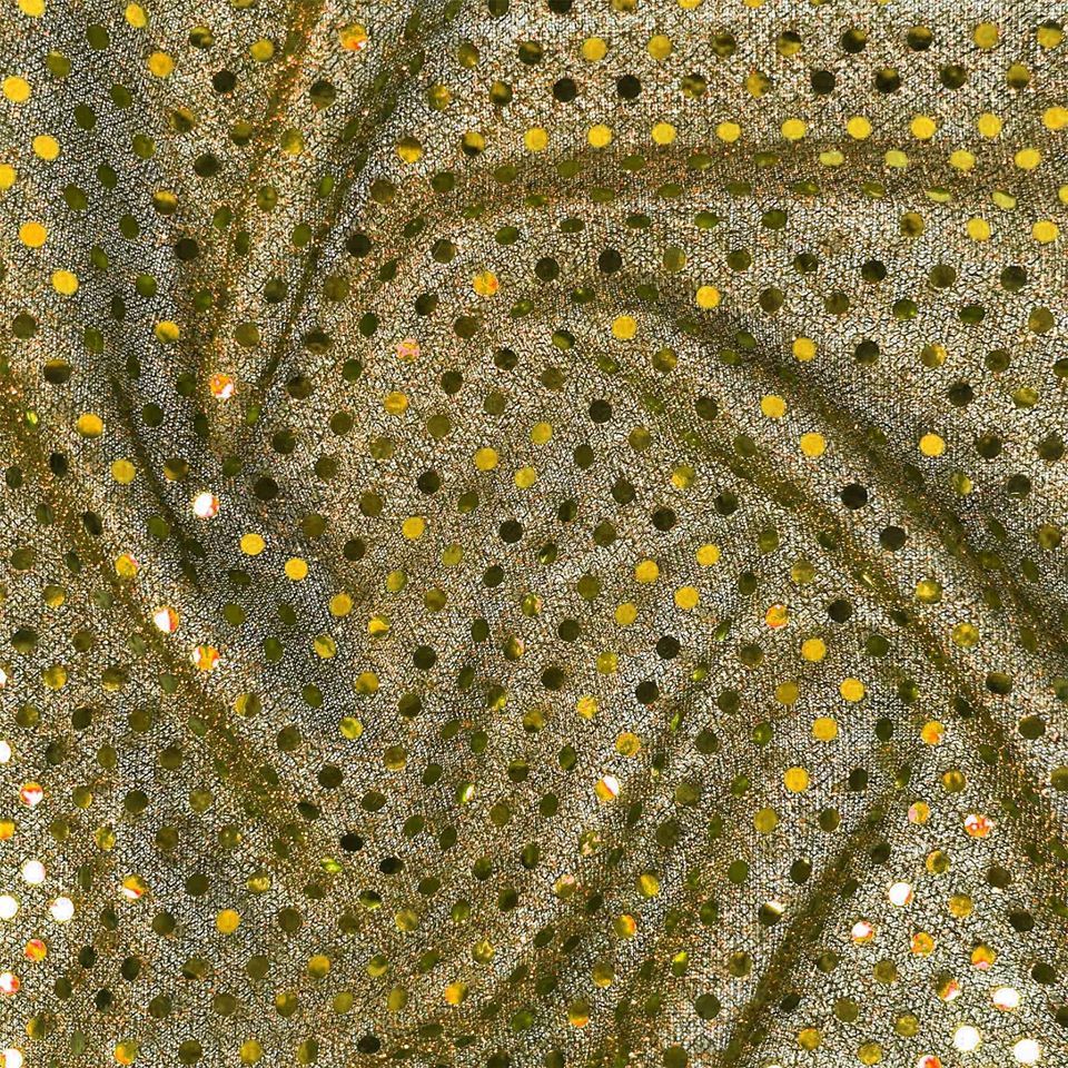 GOLD JERSEY KNIT WITH SEQUINS FOR DRESS MAKING
