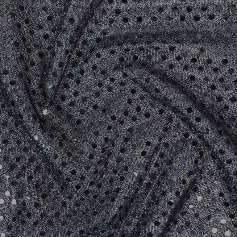 BLACK JERSEY KNIT WITH SEQUINS FOR DRESS MAKING