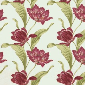 100% COTTON SATEEN BY THE DESIGN STUDIO, TULIP IN RASPBERRY