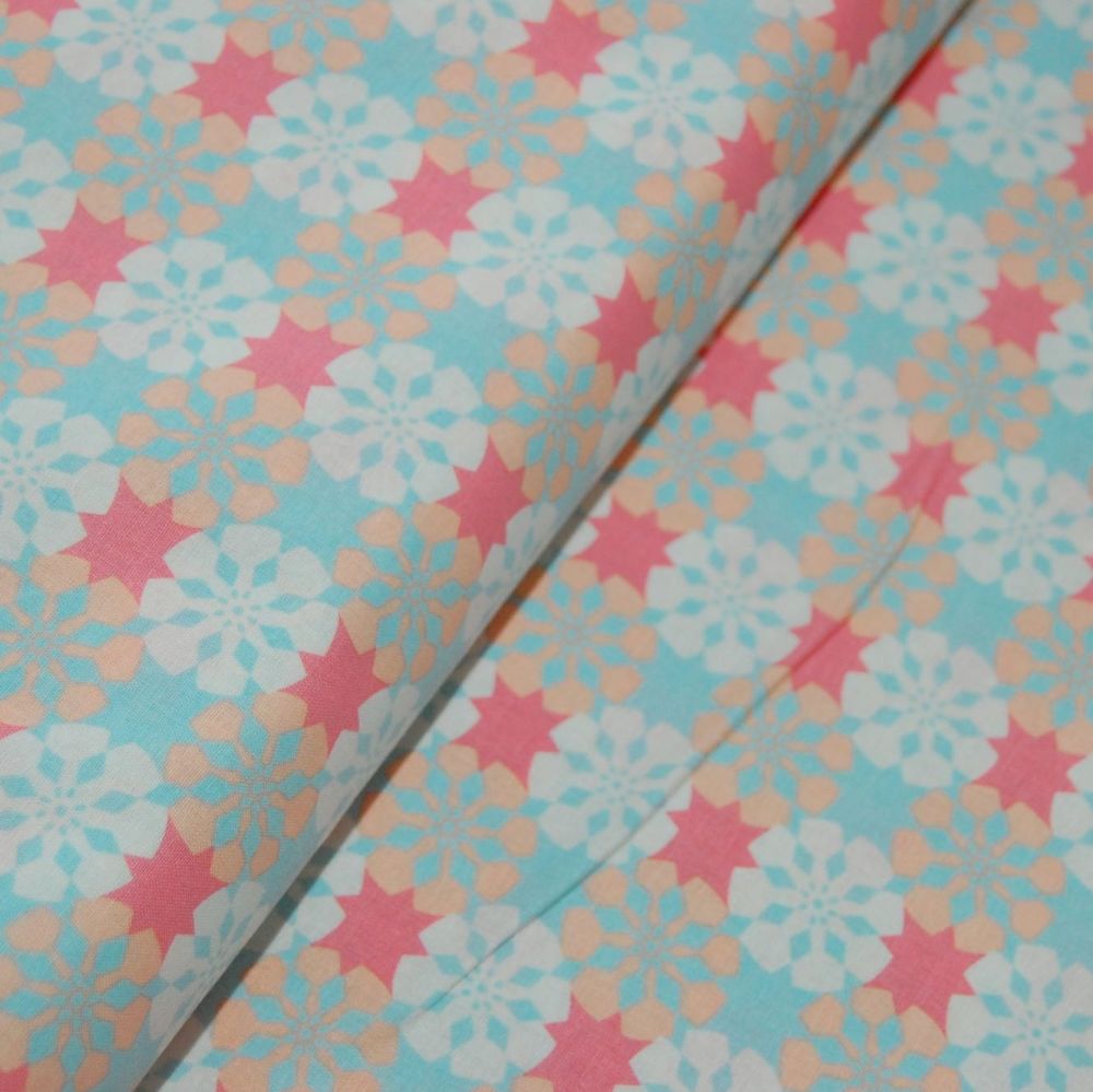 CLASSIC TILES PASTEL (STYLE 3) 100% COTTON BY THE COTTON CRAFT CO'.  