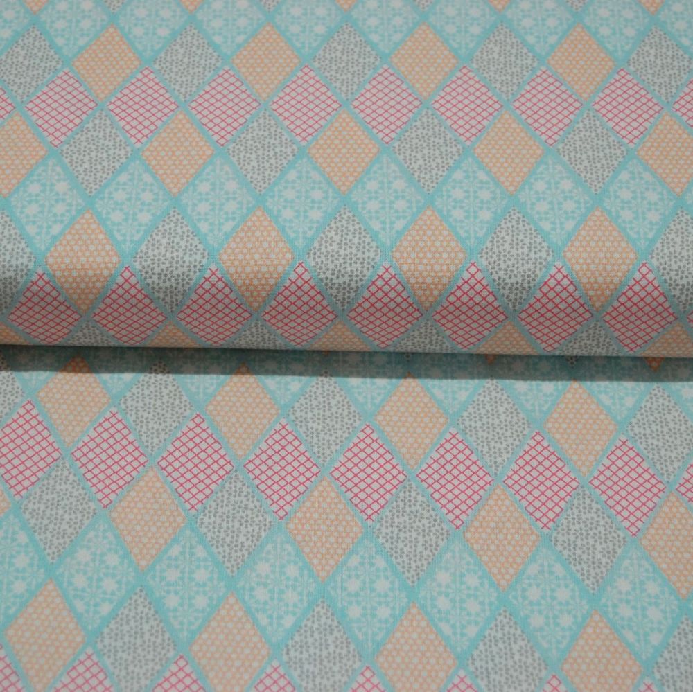 CLASSIC TILES PASTEL (STYLE 4) 100% COTTON BY THE COTTON CRAFT CO'.