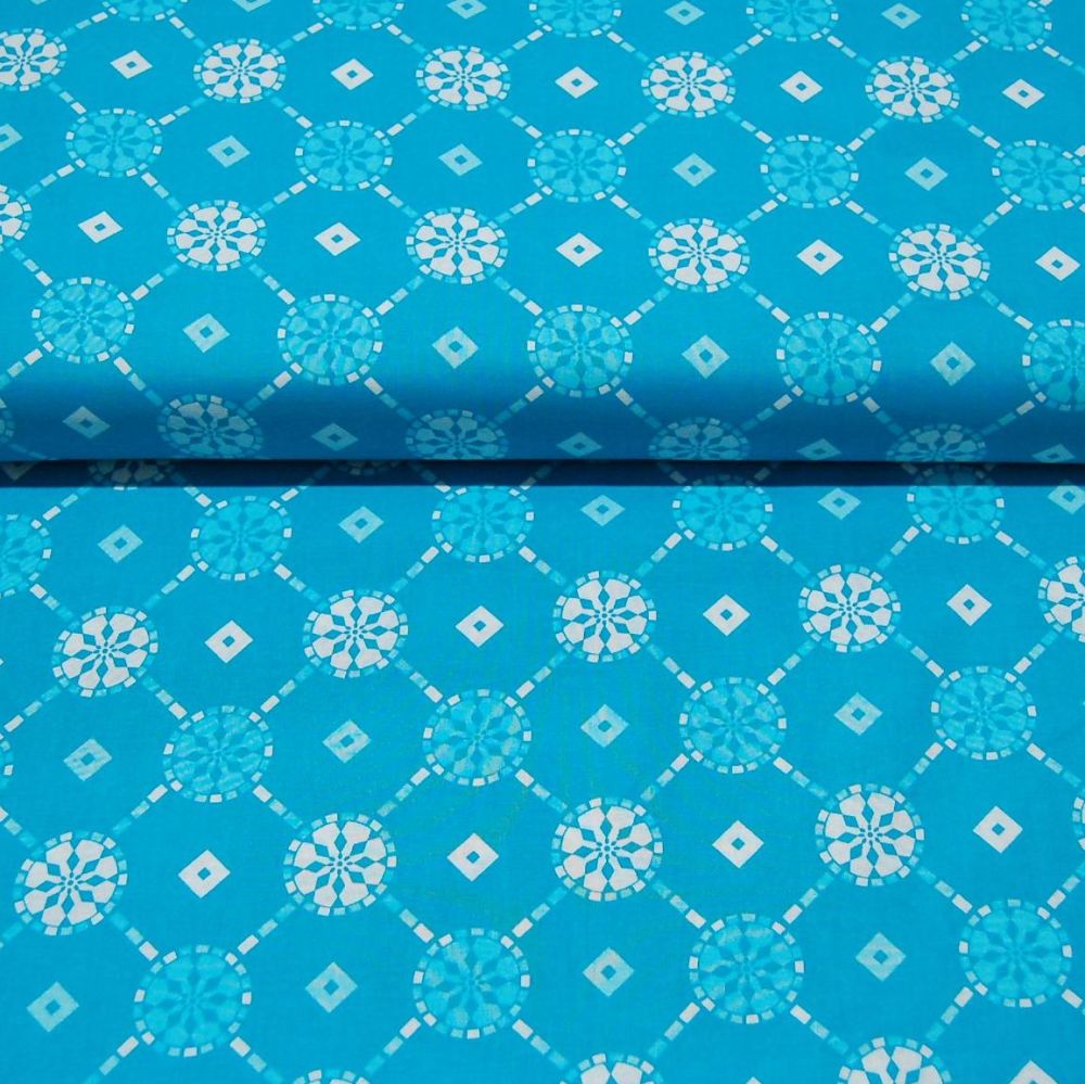 CLASSIC TILES BLUE (STYLE 2) 100% COTTON BY THE COTTON CRAFT CO'.