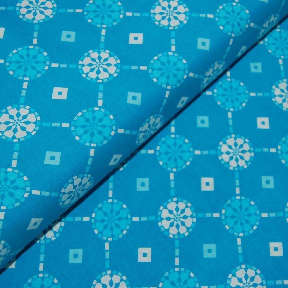 CLASSIC TILES BLUE (STYLE 2) 100% COTTON BY THE COTTON CRAFT CO'.