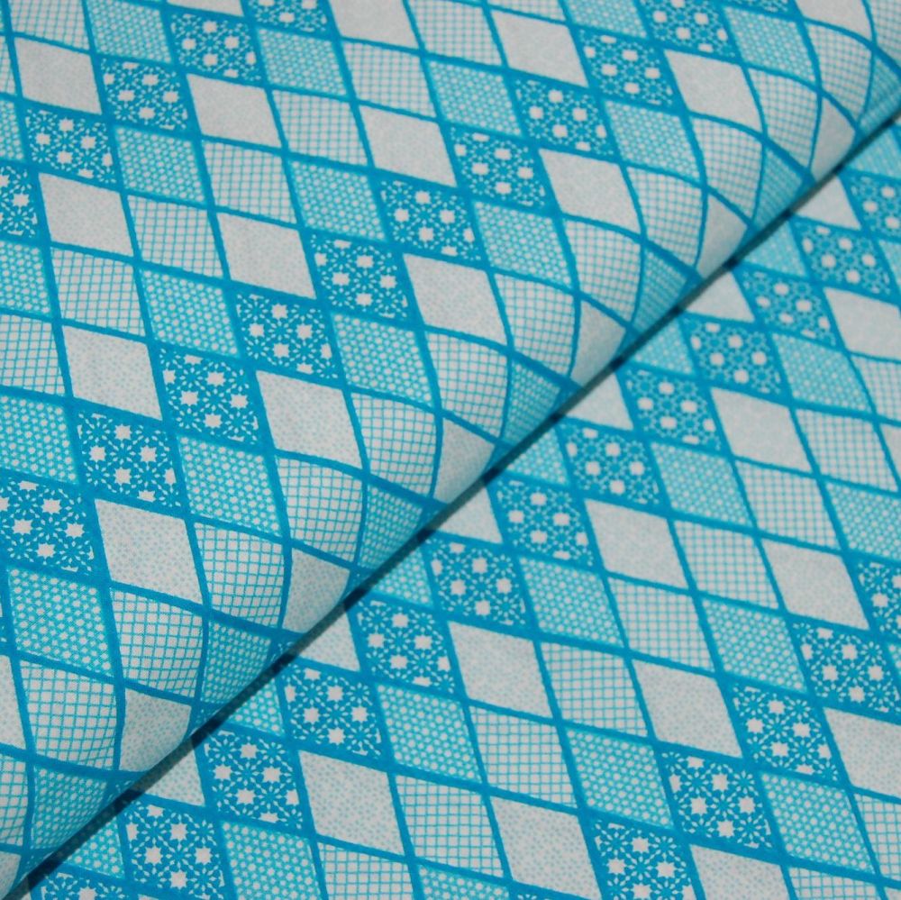 CLASSIC TILES BLUE (STYLE 4) 100% COTTON BY THE COTTON CRAFT CO'.