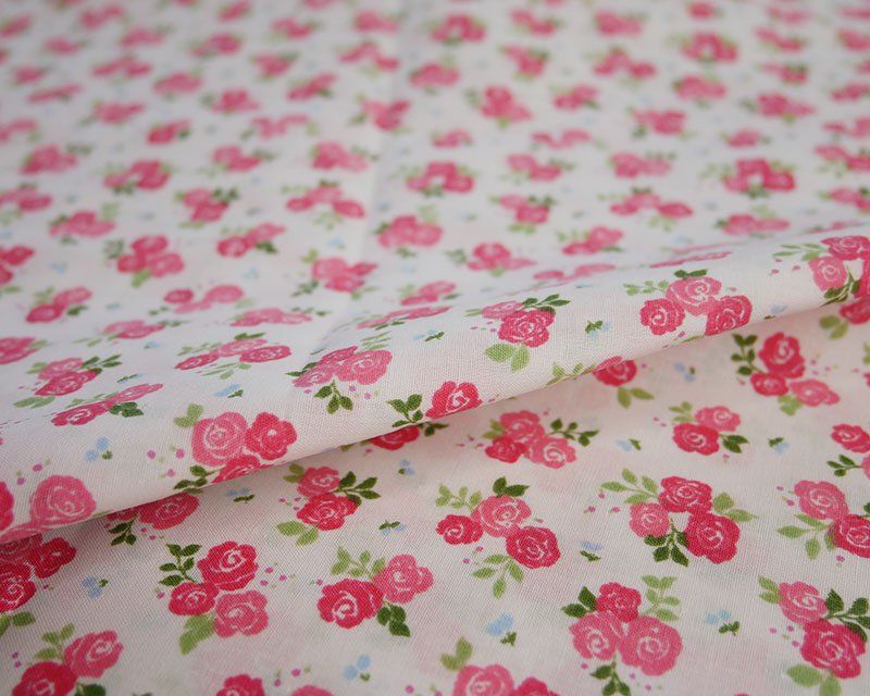SALLY COTTON MIX, TRIPLE ROSE FLORAL PINK ON PINK.