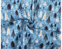 COTTON MIX, CHRISTMAS TREES, SCANDI STYLE WITH SKY BLUE BACK