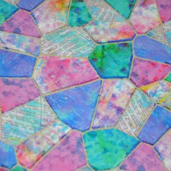 MULTI STAINED GLASS BY CONNIE HAYLEY FOR 3 WISHES, 100% COTTON.  
