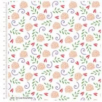 CUTE FLORAL WHITE FROM THE CRAFT COTTON COMPANY, 100% COTTON.