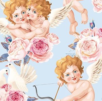 LITTLE JOHNNY CUPIDS, DIGITALLY PRINTED 100% COTTON.