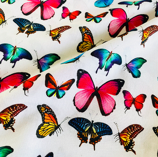 LITTLE JOHNNY BUTTERFLIES, DIGITALLY PRINTED 100% COTTON.
