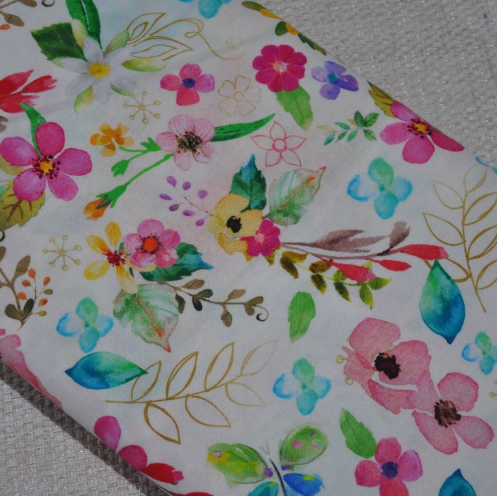 3 WISHES FABRIC 'BLOOM WITH GRACE' BY CONNIE HALEY, 100% COTTON.