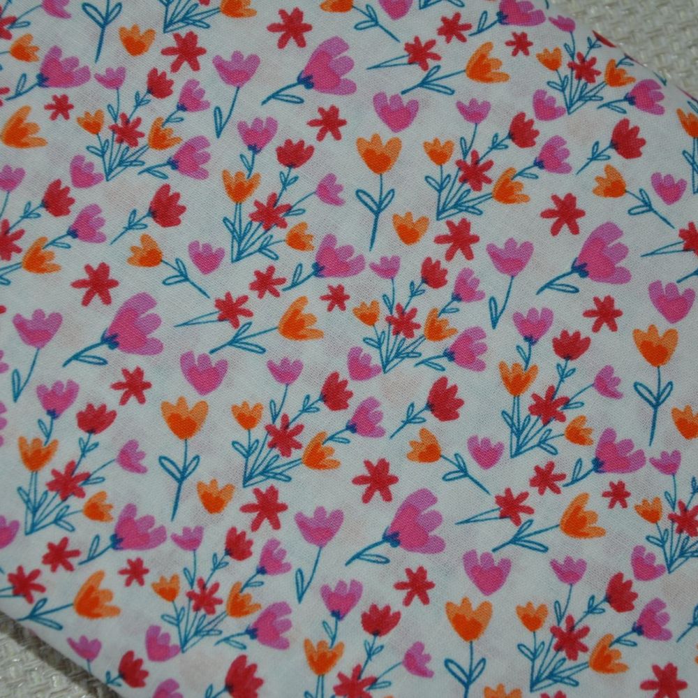 PAINTED FLORAL FROM THE CRAFT COTTON COMPANY, 100% COTTON.