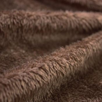 BEIGE, CHESTNUT OR CHOCOLATE CUDDLE FUR, FAUX LAMBSWOOL, 61 INCH WIDE.