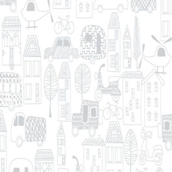 MOVE N ALONG BY FABRIC EDITIONS, TOWN OUTLINE, 100% COTTON.