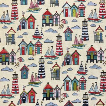 CHATHAM GLYN NEW WORLD TAPESTRY, BEACH HUTS.