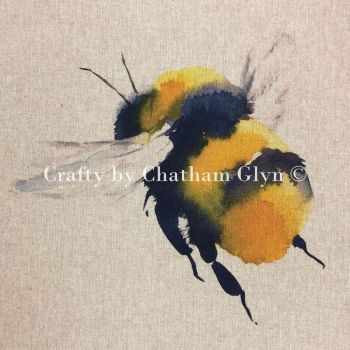 18" X 18" LINEN COTTON PRINTED PANEL, QUEEN BEE.