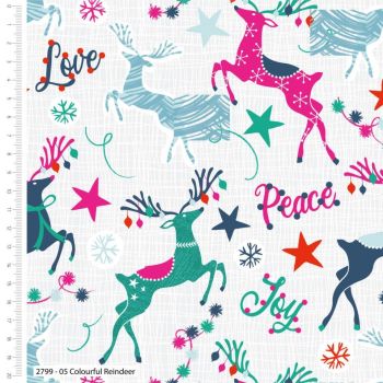 COLOURFUL REINDEER CRAFT COTTON COMPANY, 100% COTTON.