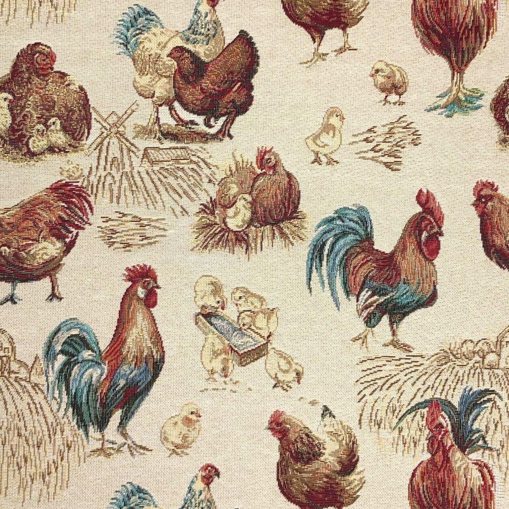 CHATHAM GLYN NEW WORLD TAPESTRY, ROOSTERS.