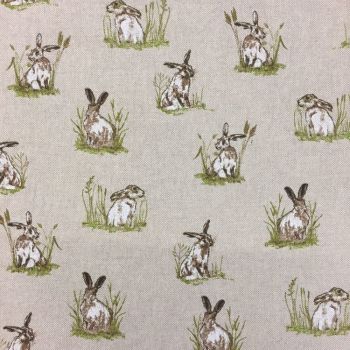 CHATHAM GLYN NEW CRAFTY LINEN CURTAIN FABRIC, HARES.